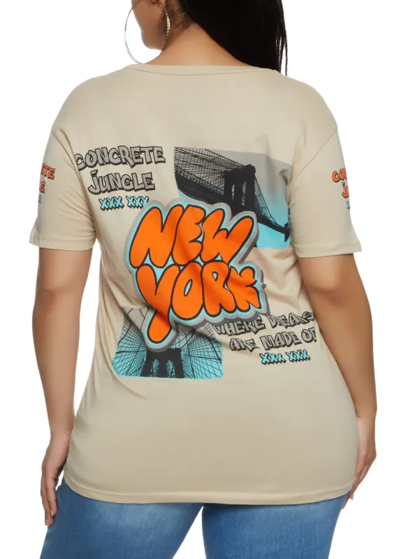 Plus Size New York Graphic T Shirt sold by Rainbow