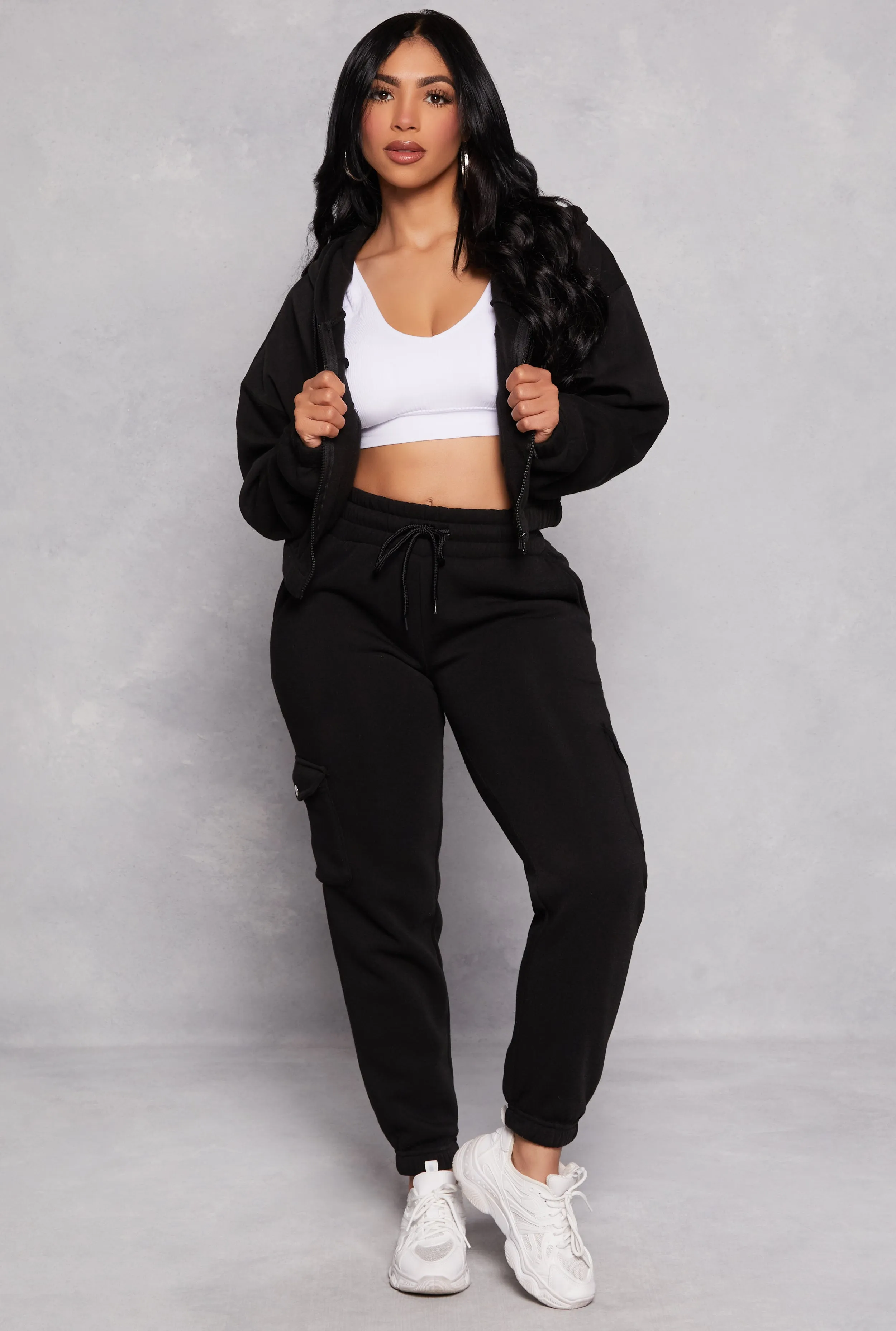 Fleece Zip Front Cropped Sweatshirt sold by Rainbow product image thumbnail 2