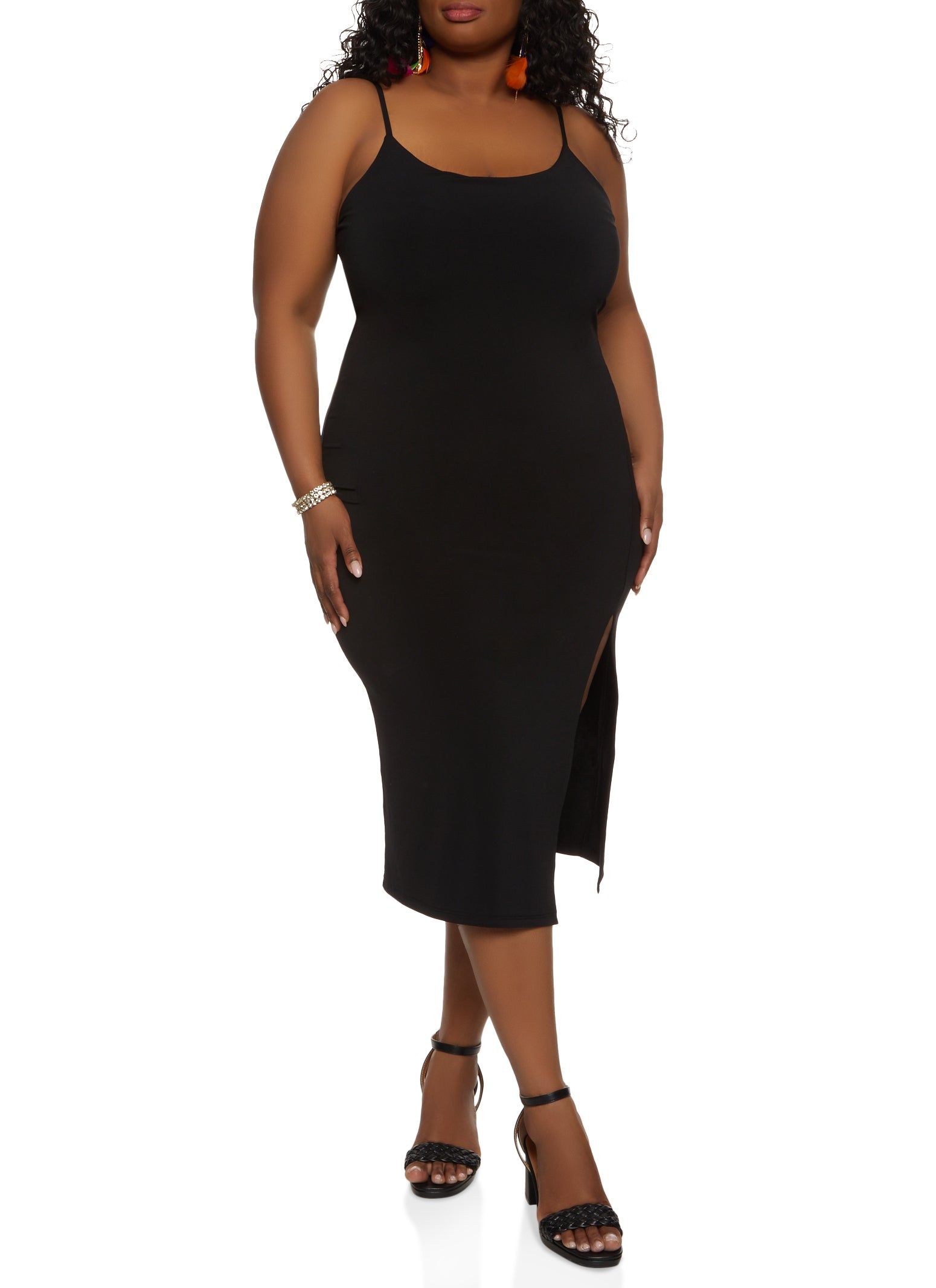 Plus Size Side Slit Cami Midi Dress sold by Rainbow product image thumbnail 2