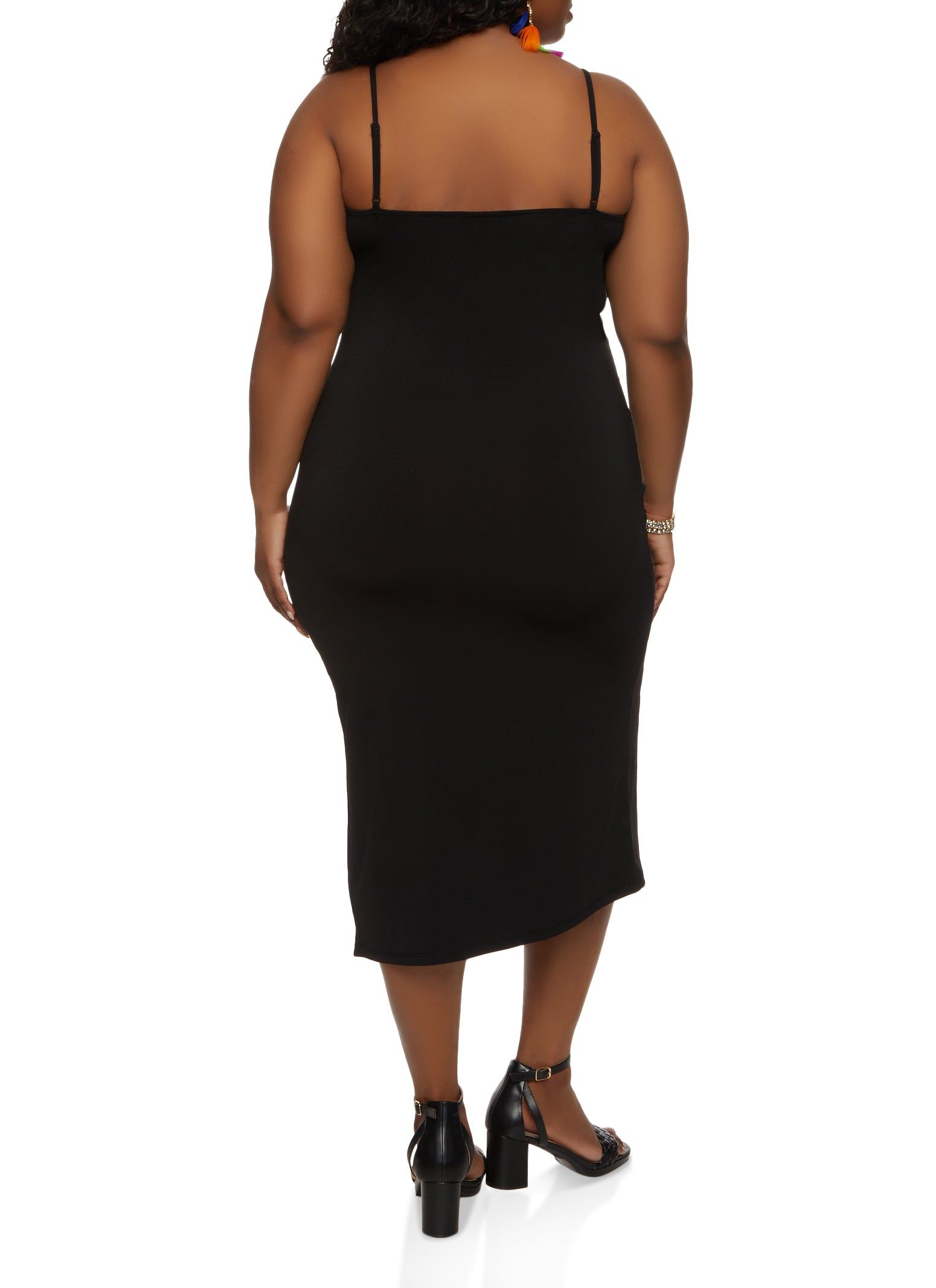 Plus Size Side Slit Cami Midi Dress sold by Rainbow product image thumbnail 3