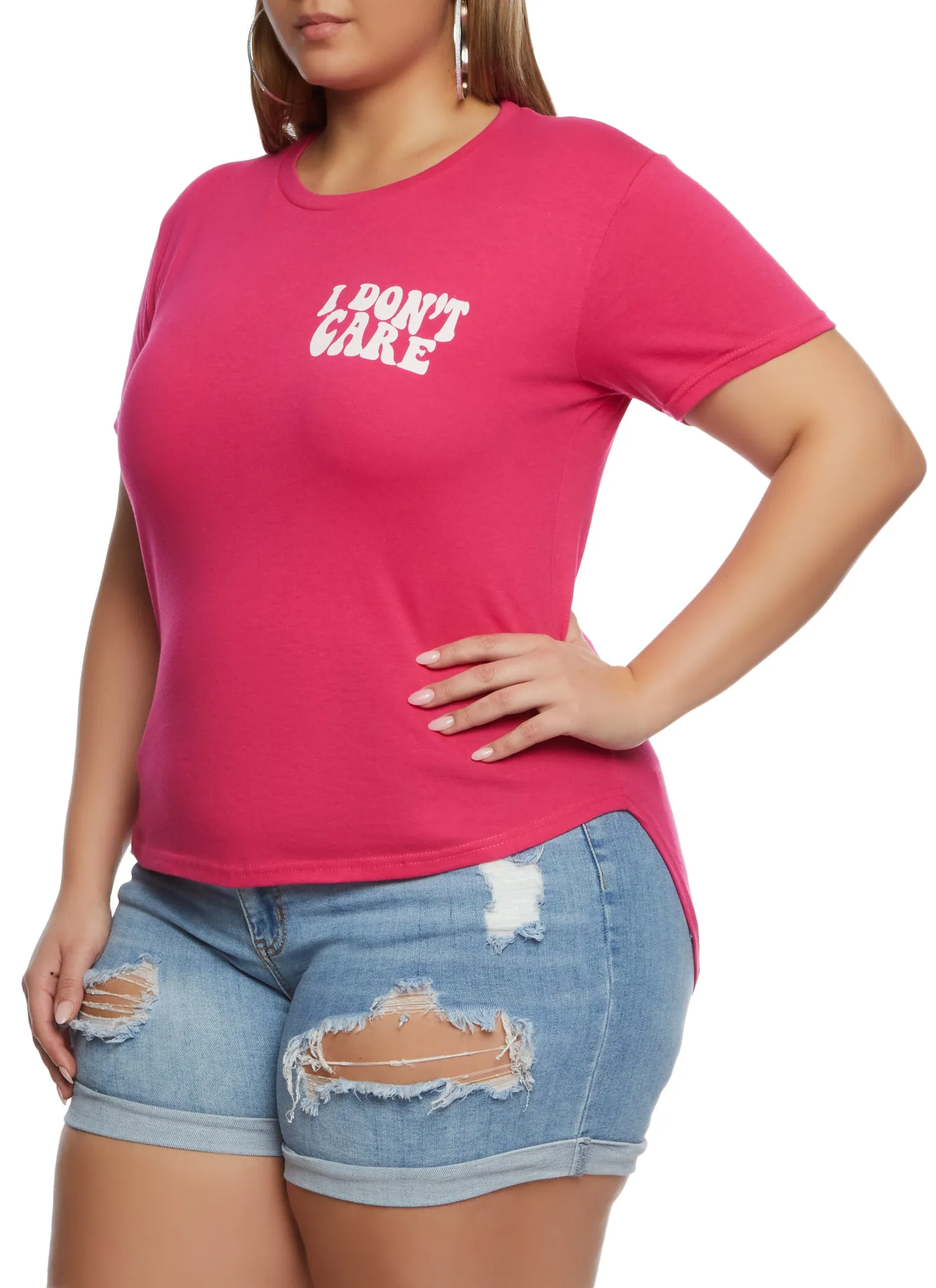 Plus Size I Dont Care Graphic T Shirt sold by Rainbow product image thumbnail 2