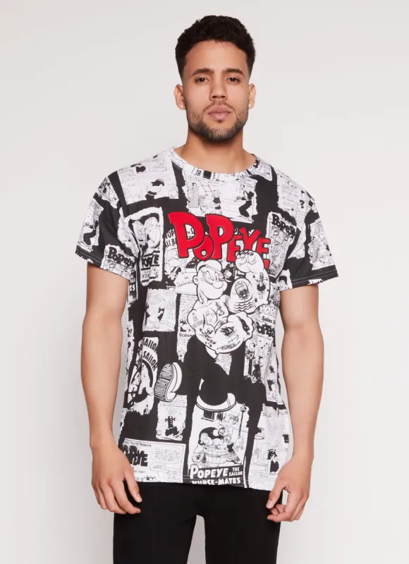 Mens Popeye Cartoon Graphic T Shirt sold by Rainbow