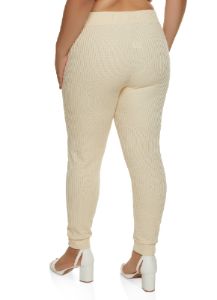 Plus Size Ribbed Knit High Waist Leggings sold by Rainbow