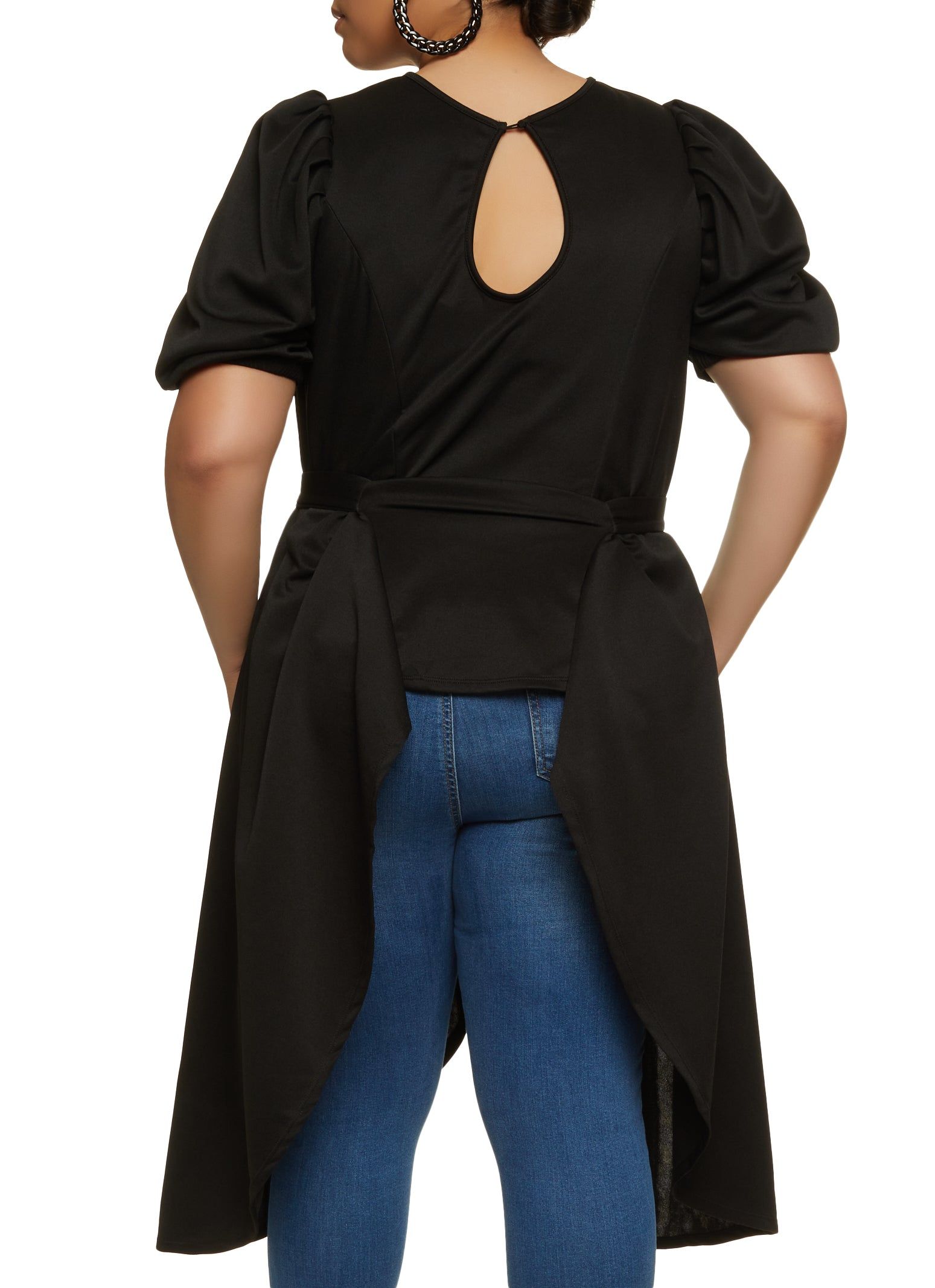 Plus Size Scuba Puff Sleeve Maxi Top sold by Rainbow product image thumbnail 3