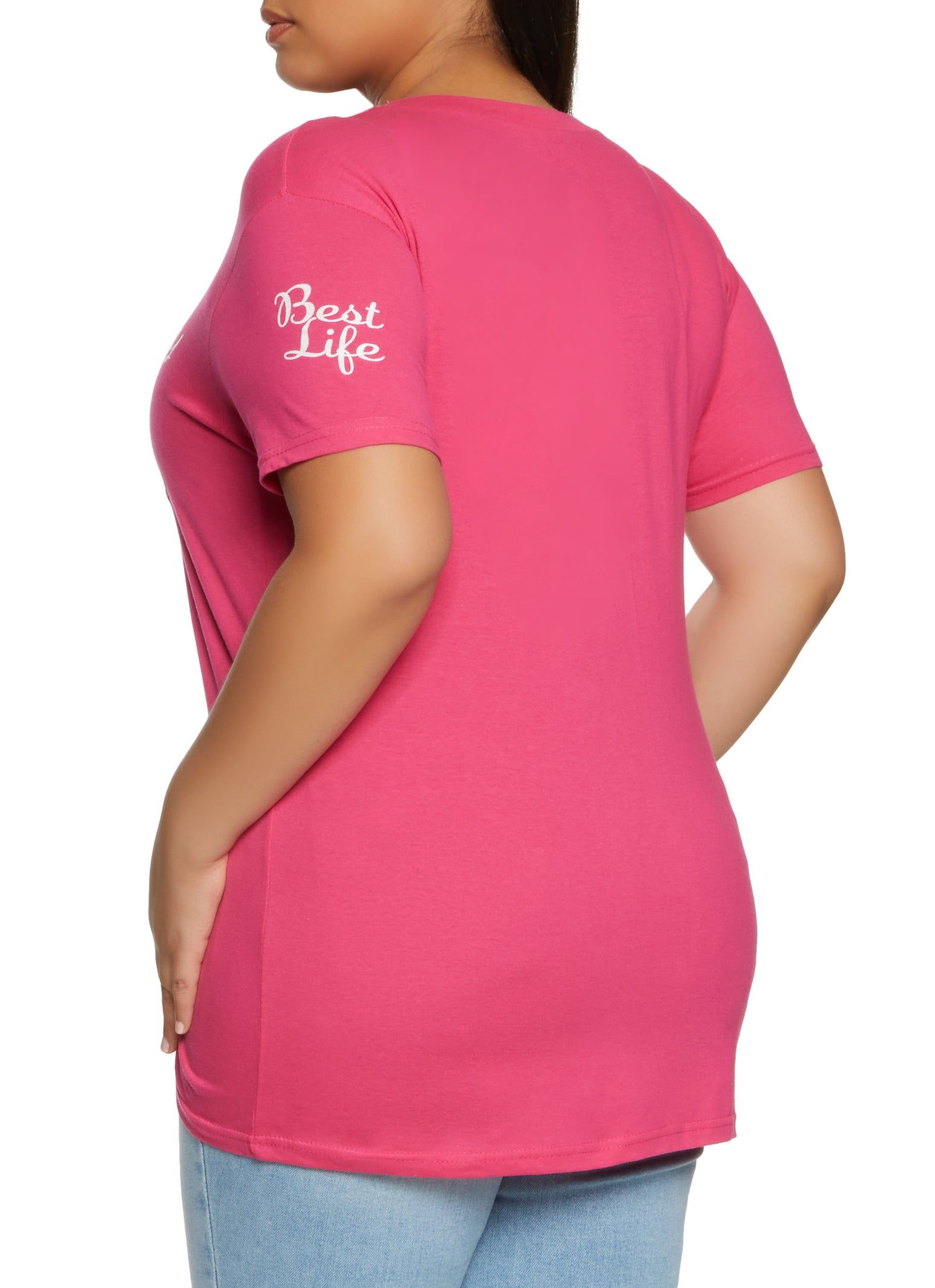 Plus Size Living My Best Life Crew Neck Graphic Tee sold by Rainbow product image thumbnail 2