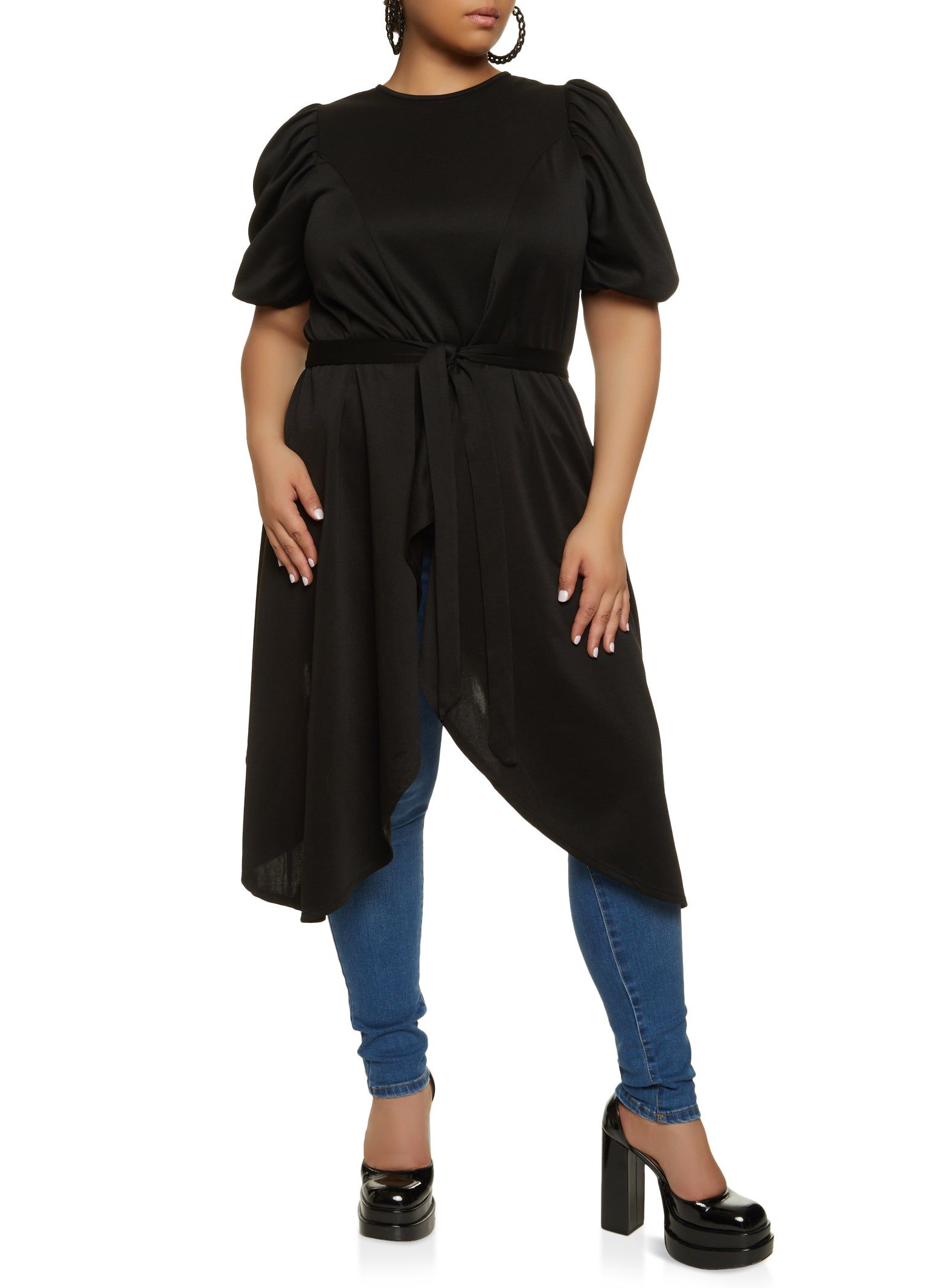 Plus Size Scuba Puff Sleeve Maxi Top sold by Rainbow product image thumbnail 2