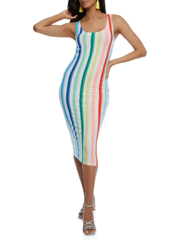 Striped Tank Midi Dress sold by Rainbow