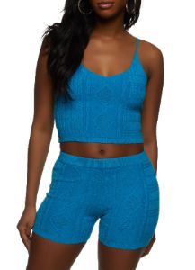 Cable Knit Cropped Cami sold by Rainbow