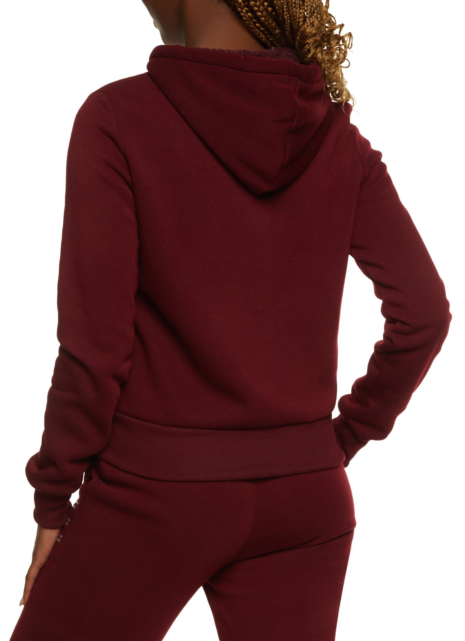 Love Rhinestone Faux Fur Lined Graphic Hoodie sold by Rainbow product image thumbnail 3