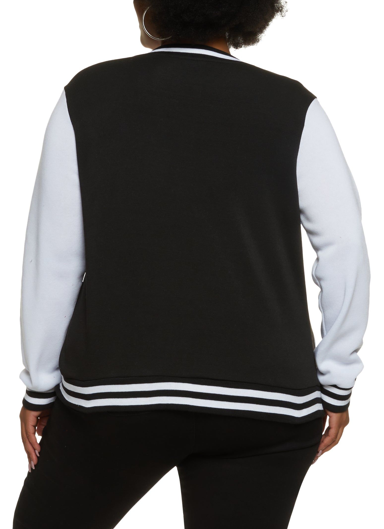 Plus Size Color Block Letterman Jacket sold by Rainbow product image thumbnail 2