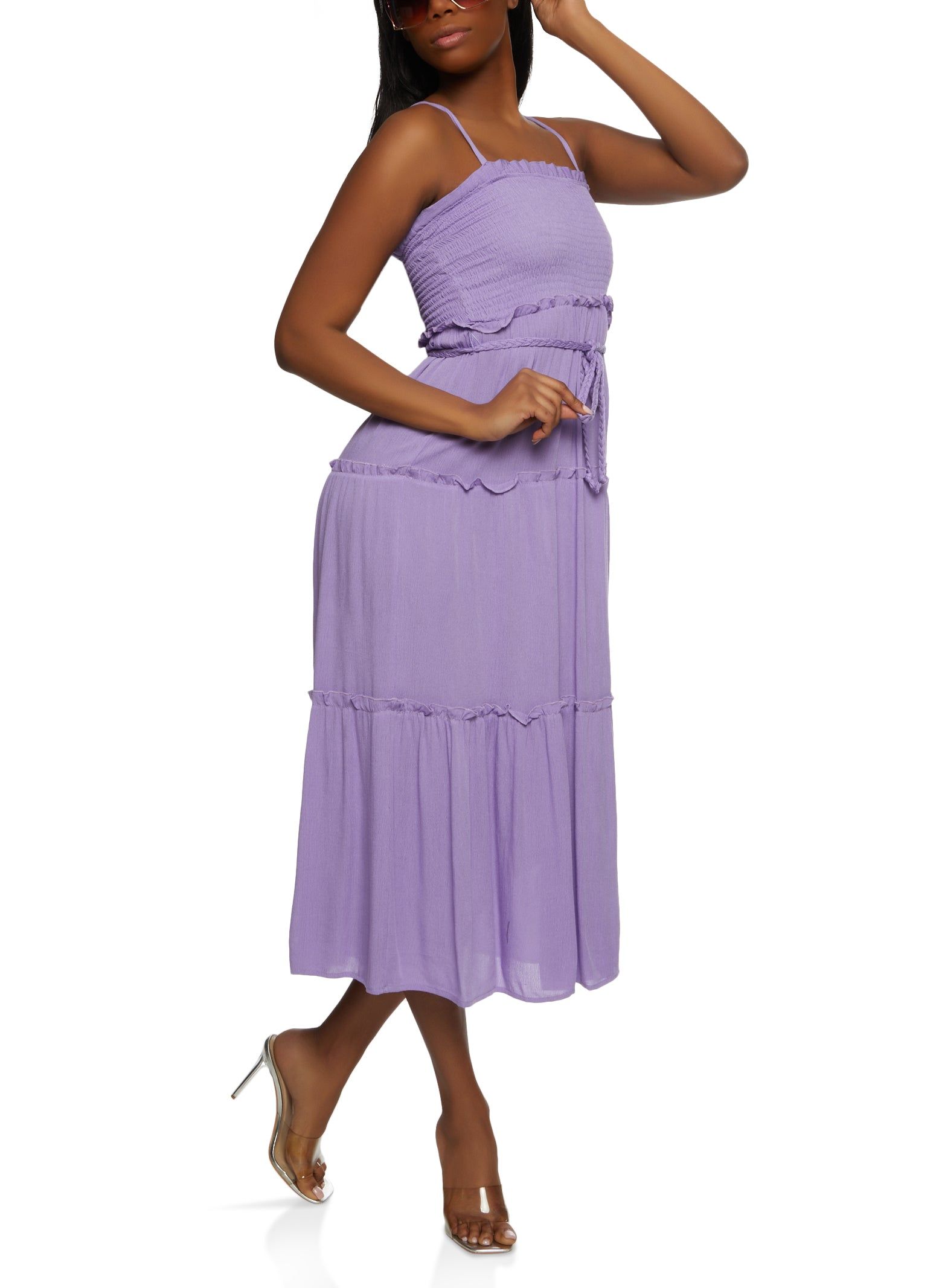 Tiered Braided Belt Cami Dress sold by Rainbow product image thumbnail 2