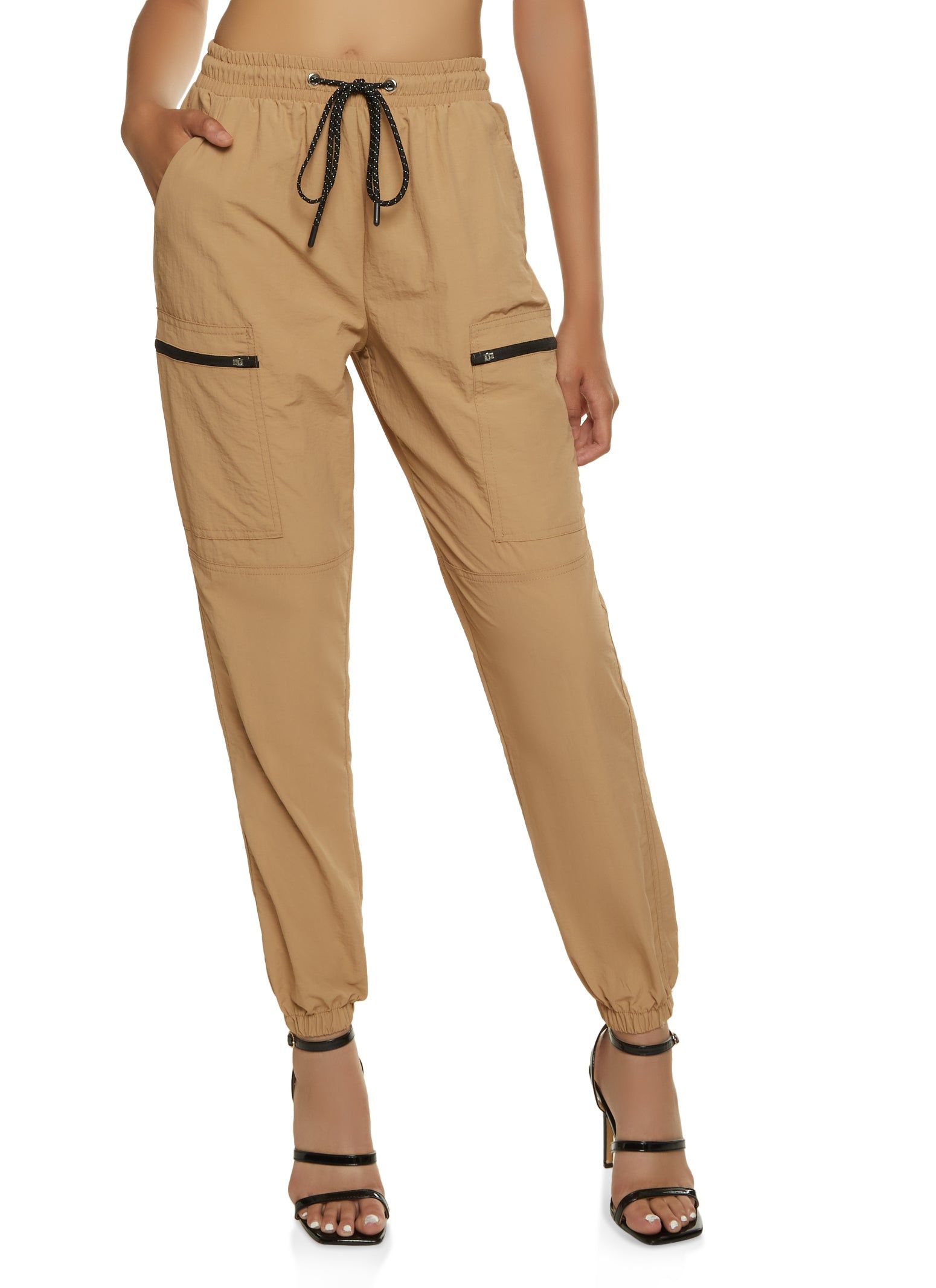 Nylon Zip Pocket Cargo Joggers sold by Rainbow