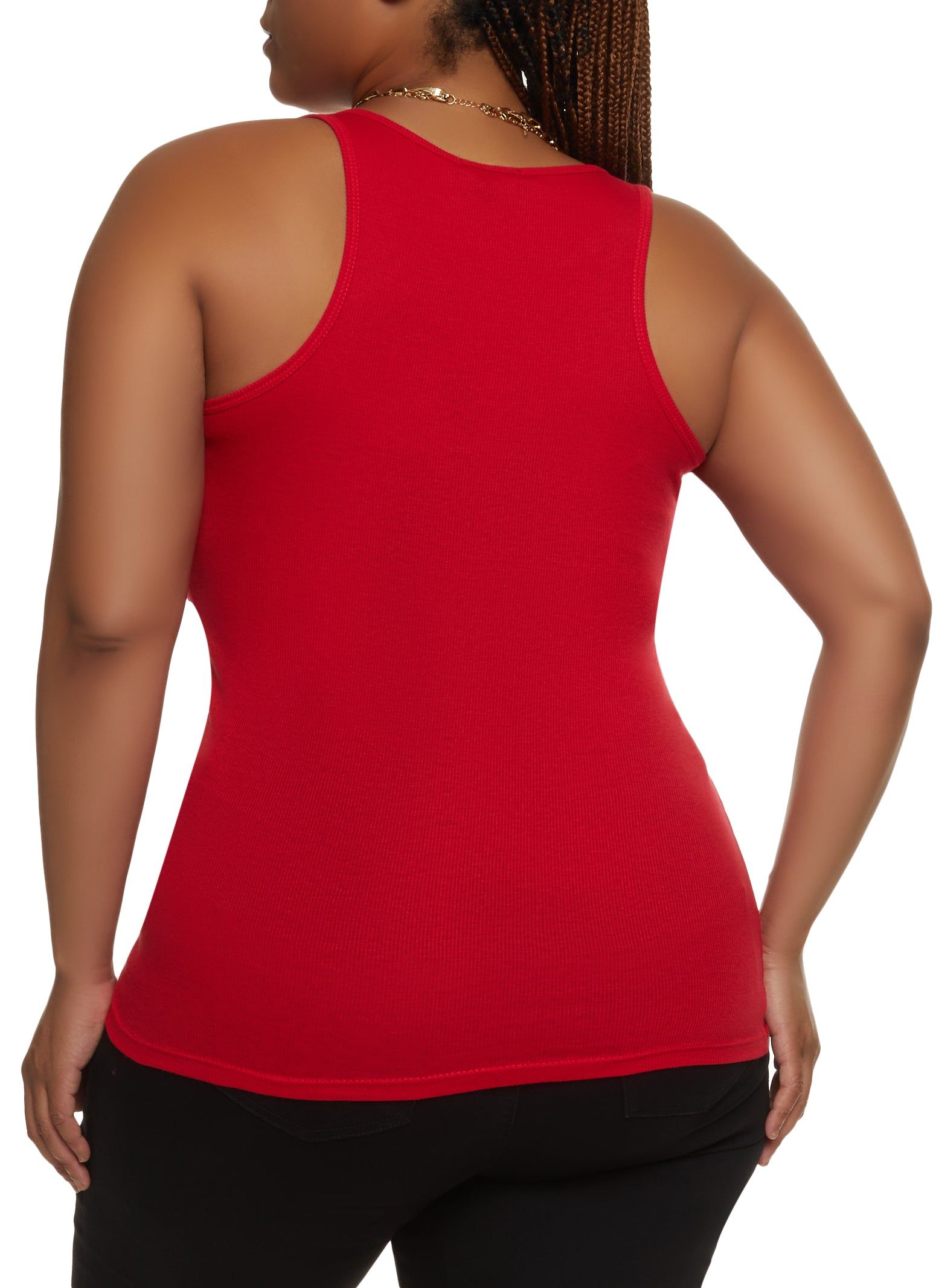 Plus Size Ribbed Knit Racerback Tank Top sold by Rainbow product image thumbnail 2