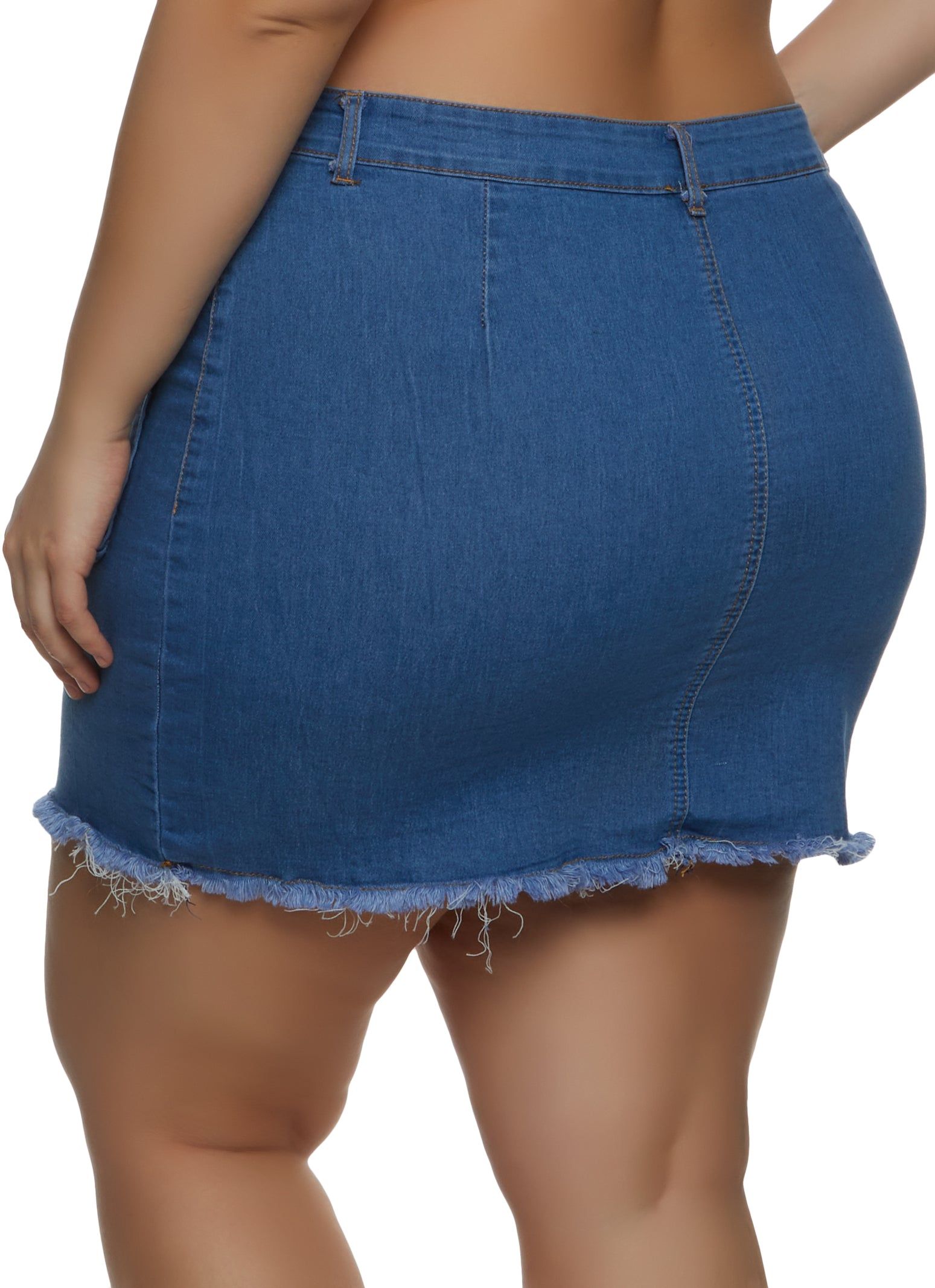 Plus Size Cargo Pocket Denim Mini Skirt sold by Rainbow product image thumbnail 2