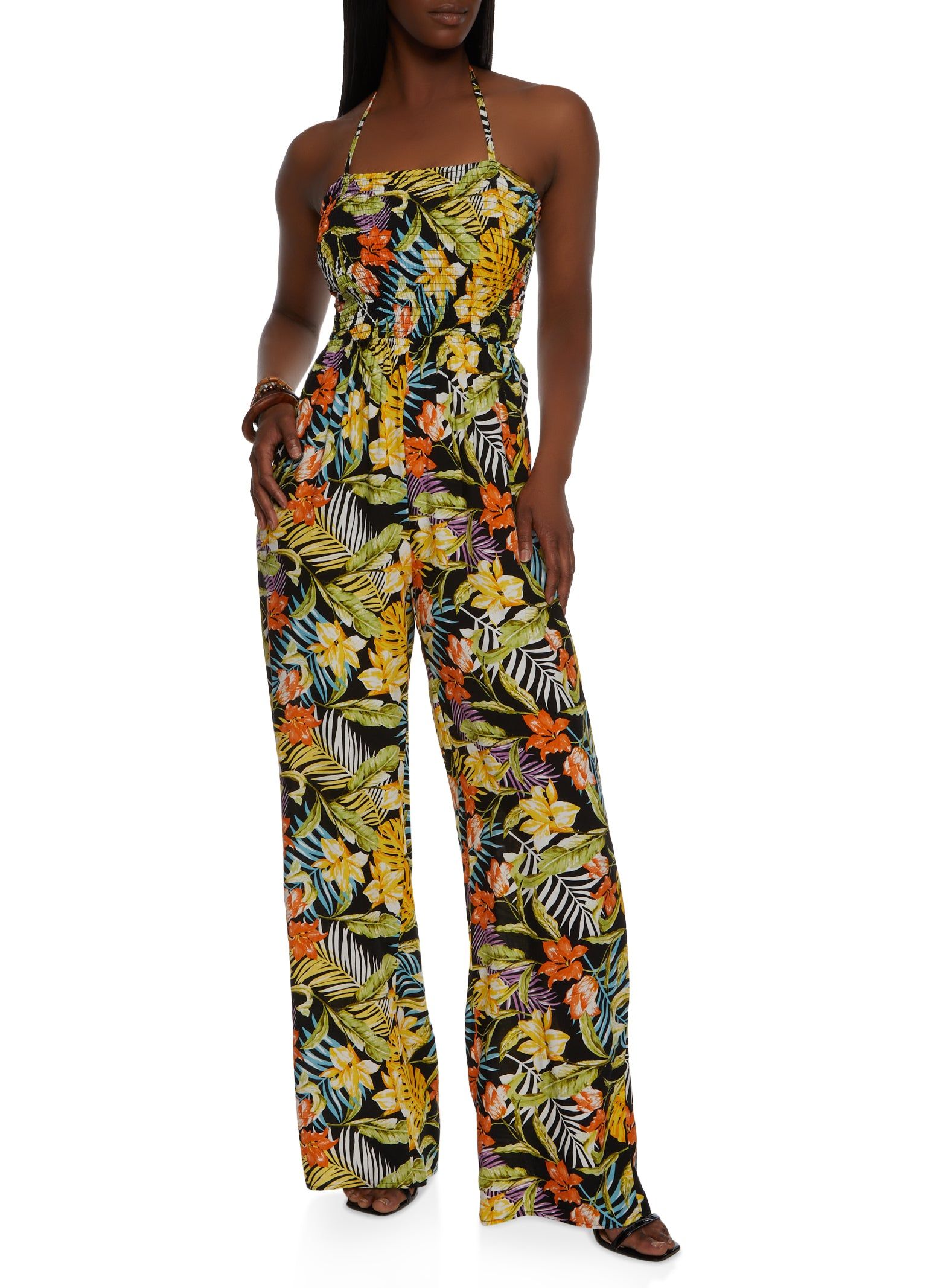 Tropical Print Smocked Jumpsuit sold by Rainbow product image thumbnail 2