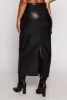 Haute Monde Faux Leather Cargo Pocket Maxi Skirt sold by Rainbow