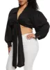 Plus Size Tie Back Wrapped Crop Top sold by Rainbow
