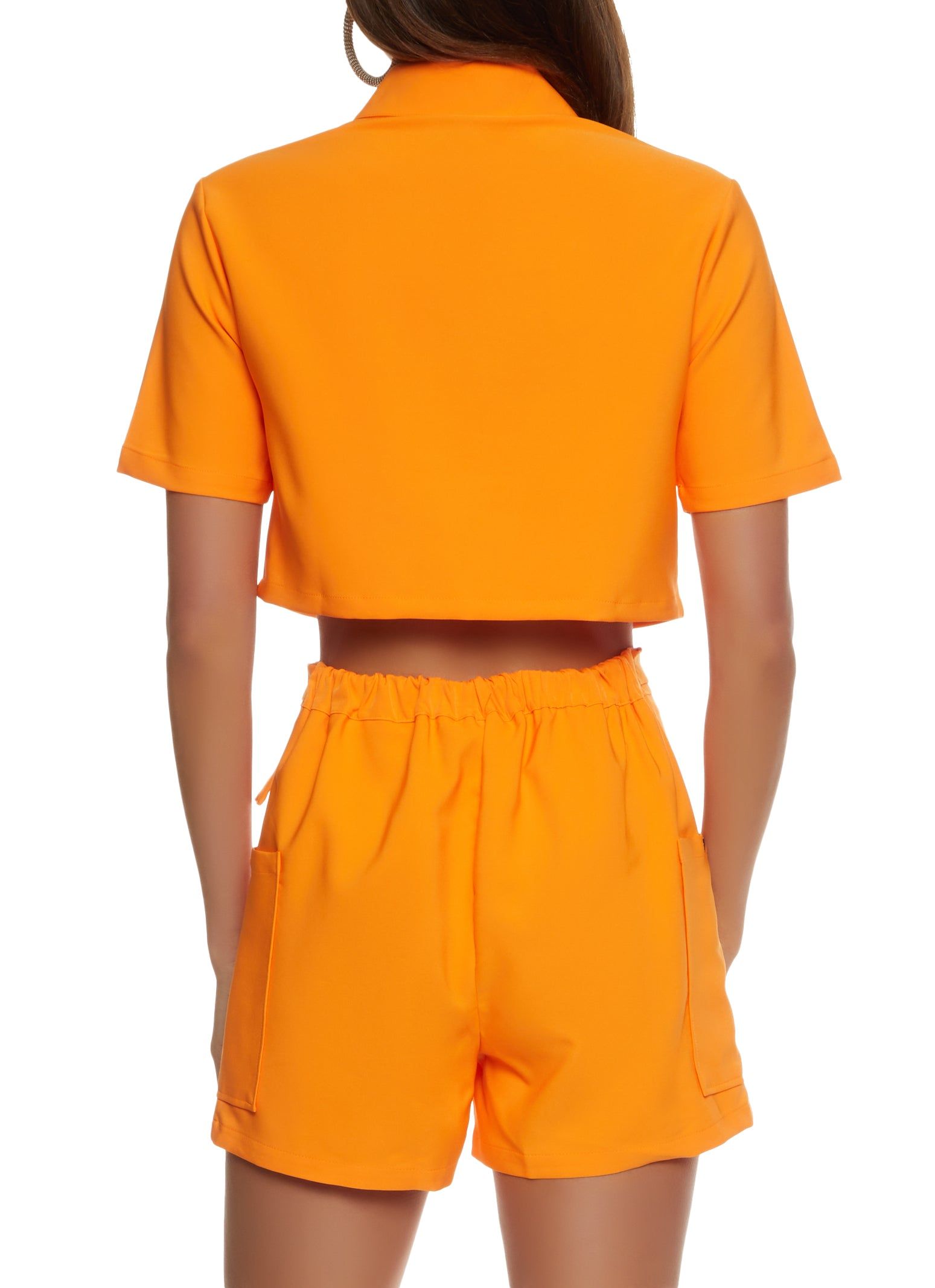 Crepe Knit Button Front Cropped Shirt sold by Rainbow product image thumbnail 3