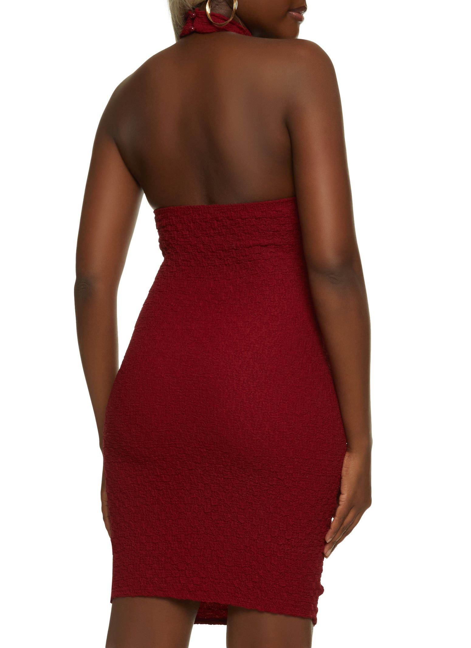 Crepe Knit Halter Bodycon Dress sold by Rainbow product image thumbnail 3