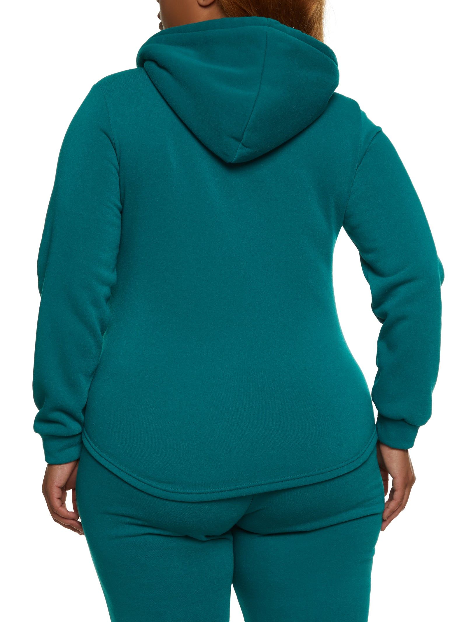 Plus Size Sherpa Lined Snap Button Hoodie sold by Rainbow product image thumbnail 3