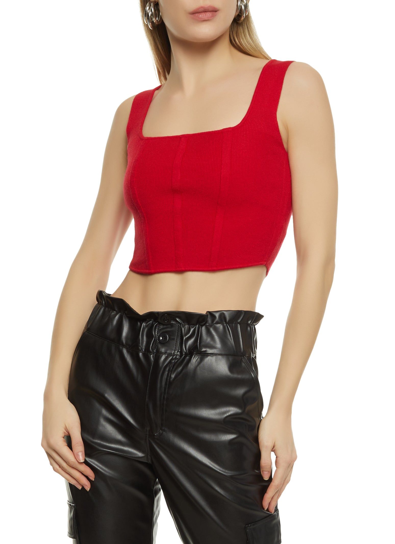 Ribbed Square Neck Corset Top sold by Rainbow product image thumbnail 2