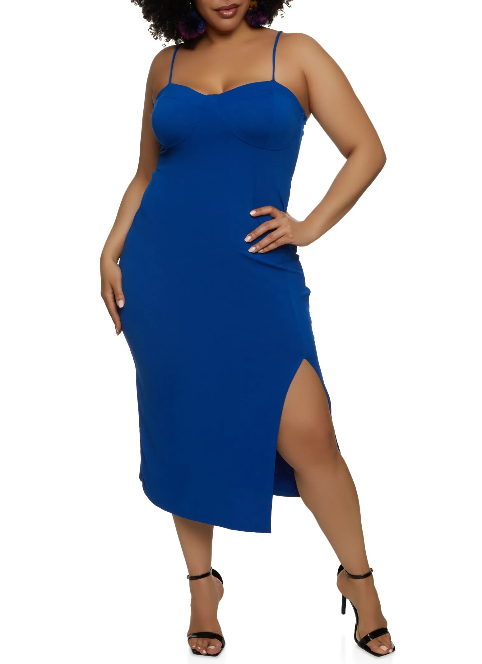 Plus Size Side Slit Bustier Cami Dress sold by Rainbow product image thumbnail 2
