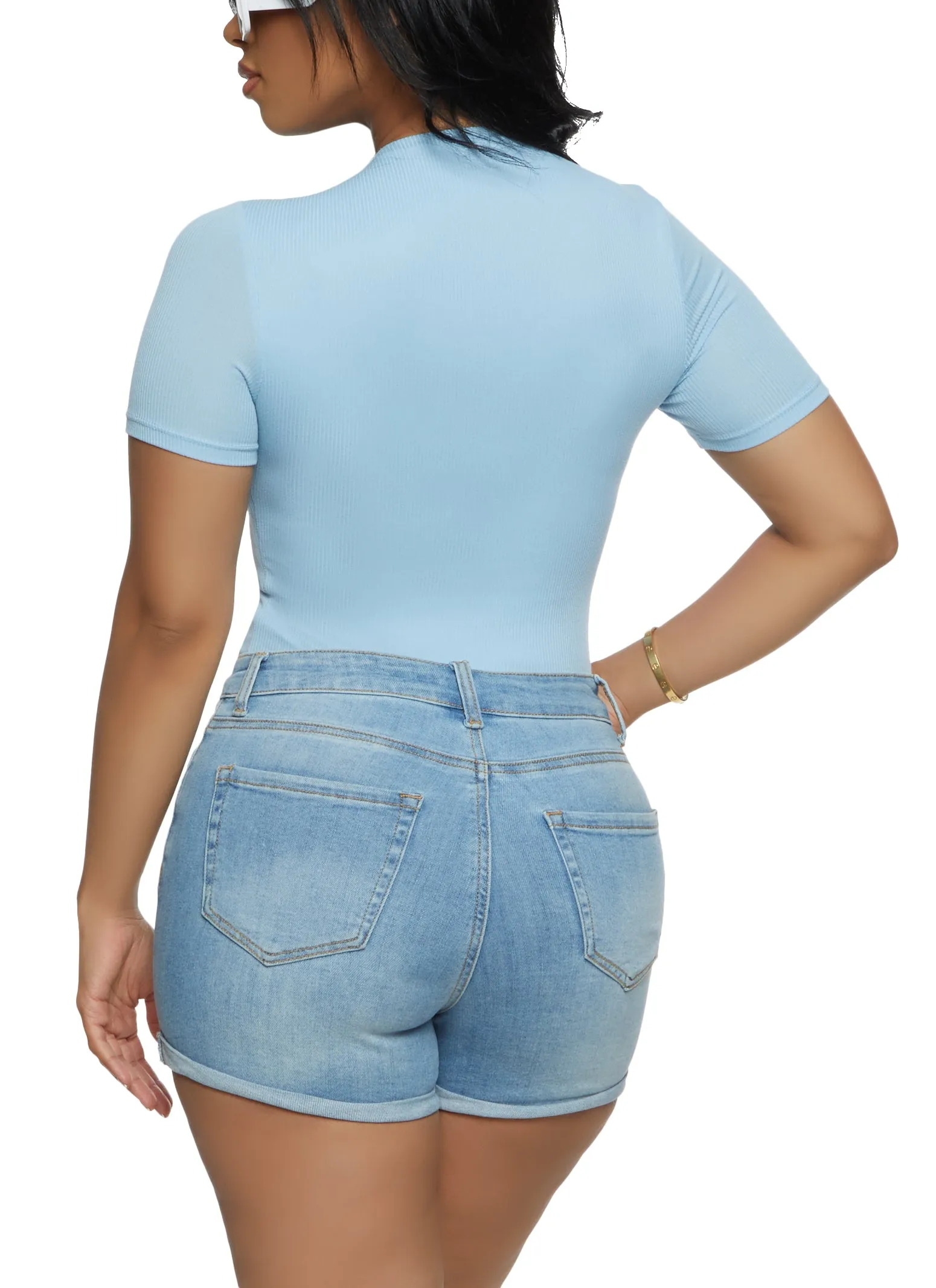 Double Layer Short Sleeve Bodysuit sold by Rainbow product image thumbnail 3