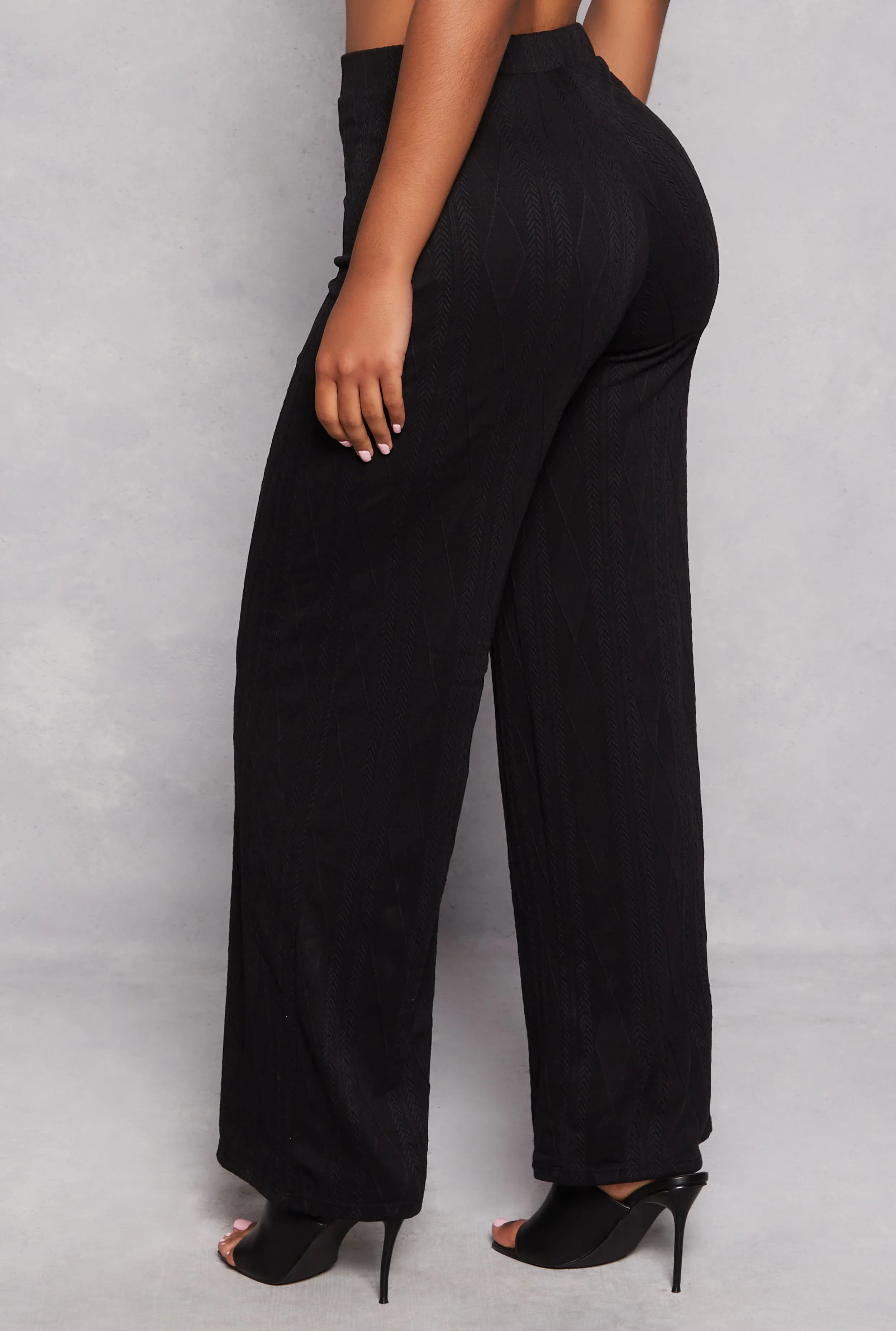 Cable Knit High Waist Wide Leg Pants sold by Rainbow product image thumbnail 3