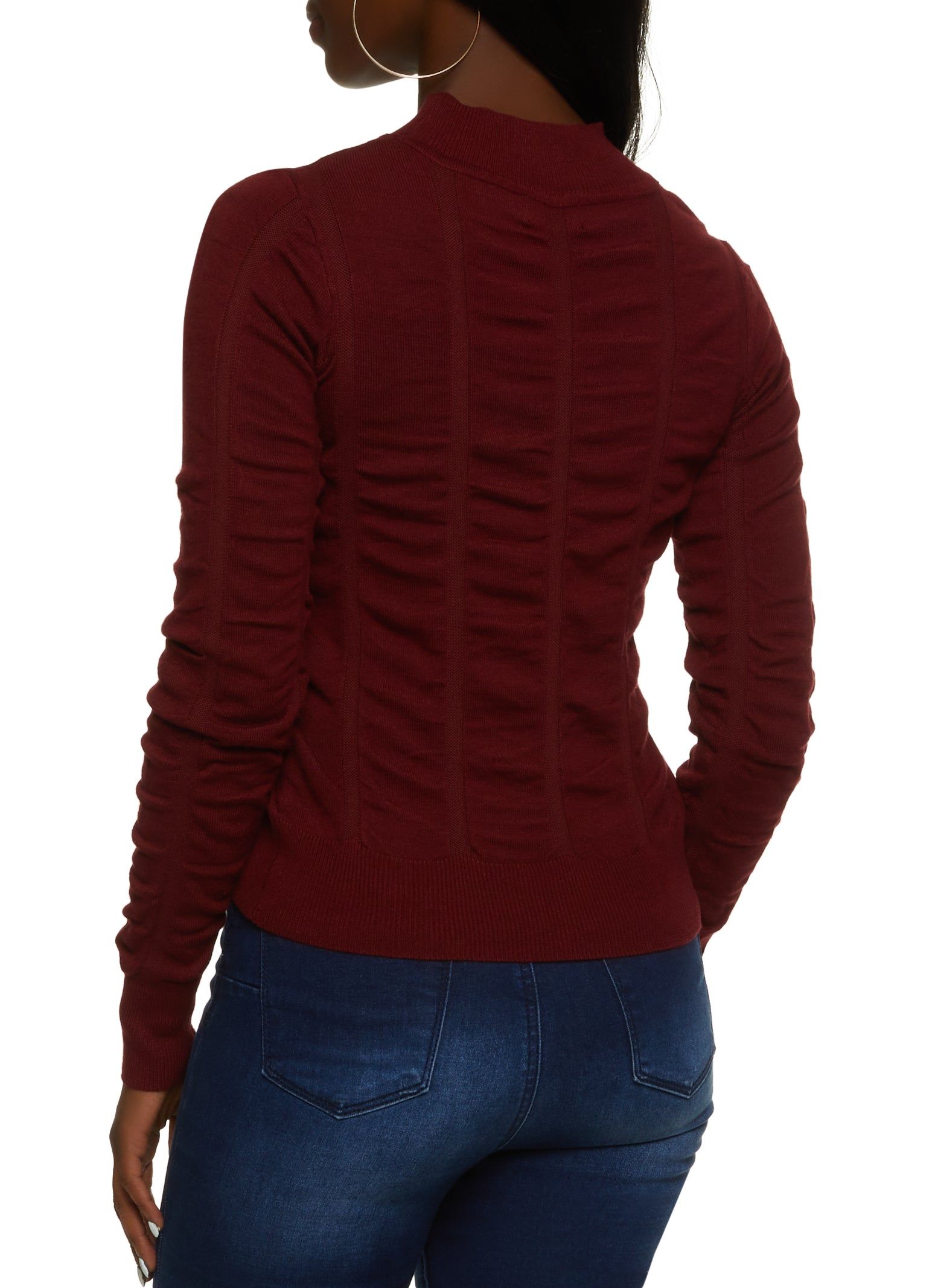 Ribbed Knit Mock Neck Sweater sold by Rainbow product image thumbnail 2