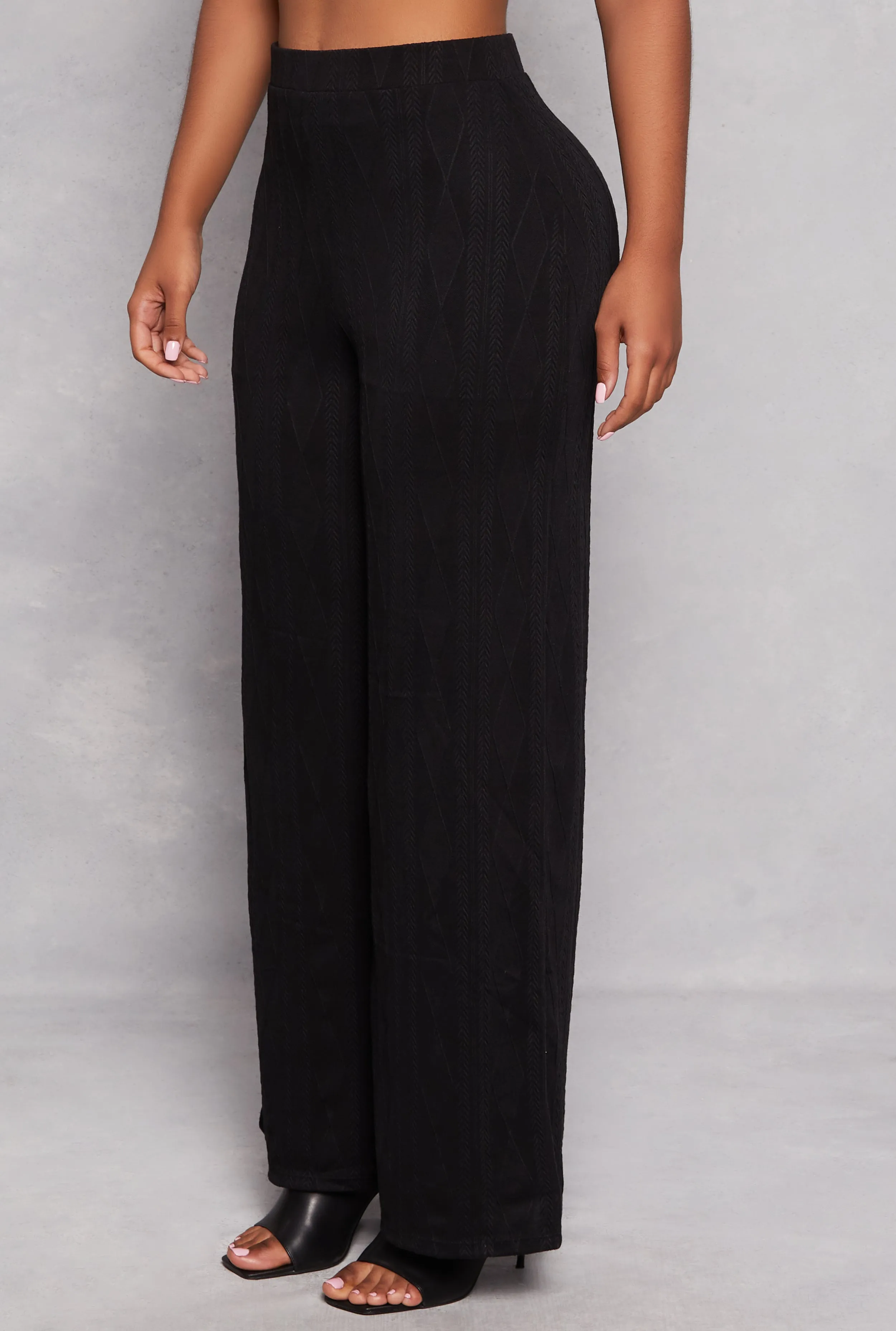 Cable Knit High Waist Wide Leg Pants sold by Rainbow product image thumbnail 2