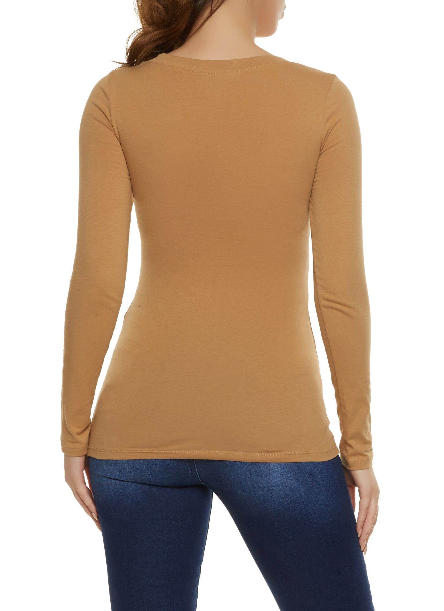 Basic V Neck Long Sleeve Top sold by Rainbow product image thumbnail 2