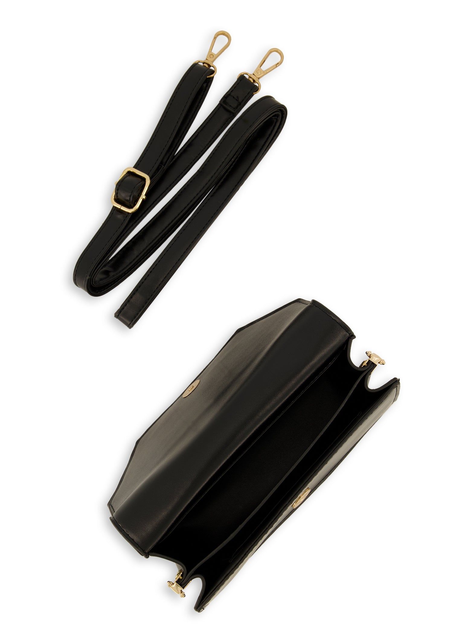 Faux Leather Chain Link Rectangle Crossbody Bag sold by Rainbow product image thumbnail 5