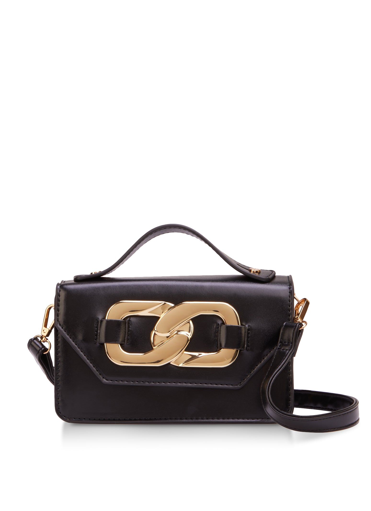 Faux Leather Chain Link Rectangle Crossbody Bag sold by Rainbow product image thumbnail 2