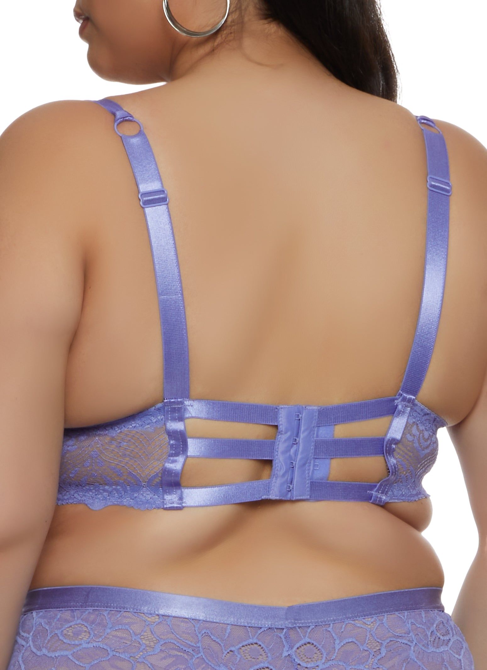 Plus Size Caged Back Lace Plunge Bra sold by Rainbow product image thumbnail 3