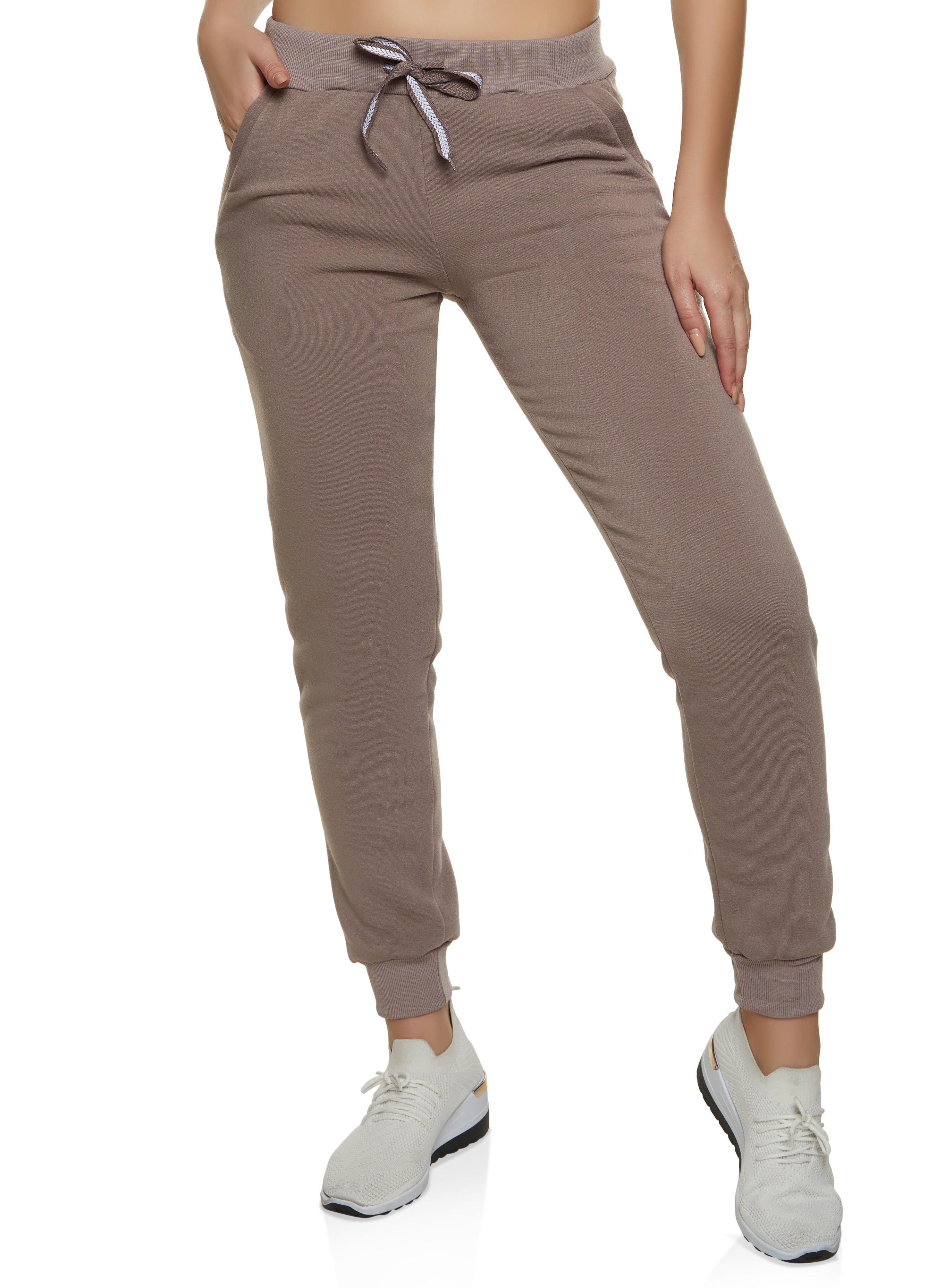 Fleece Pocket Drawstring Joggers sold by Rainbow