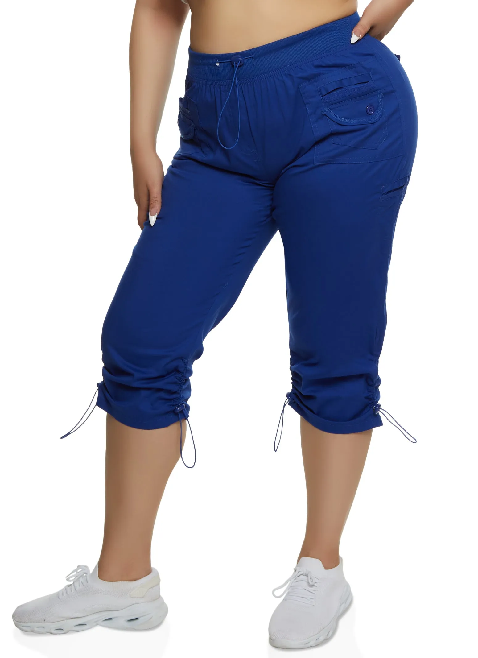 Plus Size Poplin Toggle Drawstring Hem Capris sold by Rainbow product image thumbnail 2