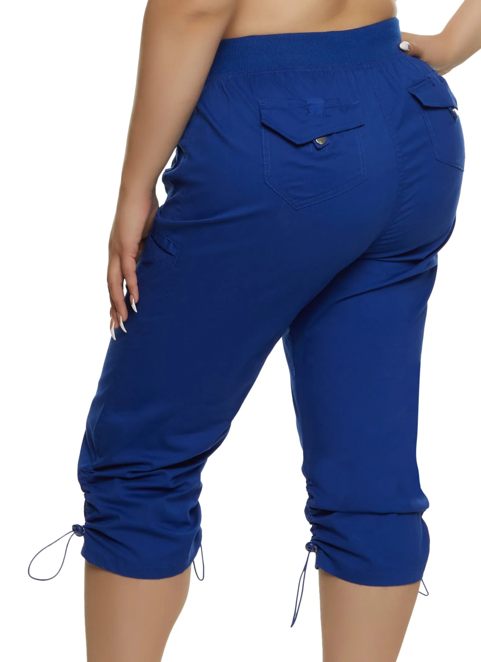 Plus Size Poplin Toggle Drawstring Hem Capris sold by Rainbow product image thumbnail 3