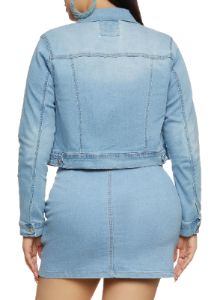Plus Size WAX Solid Denim Jacket sold by Rainbow