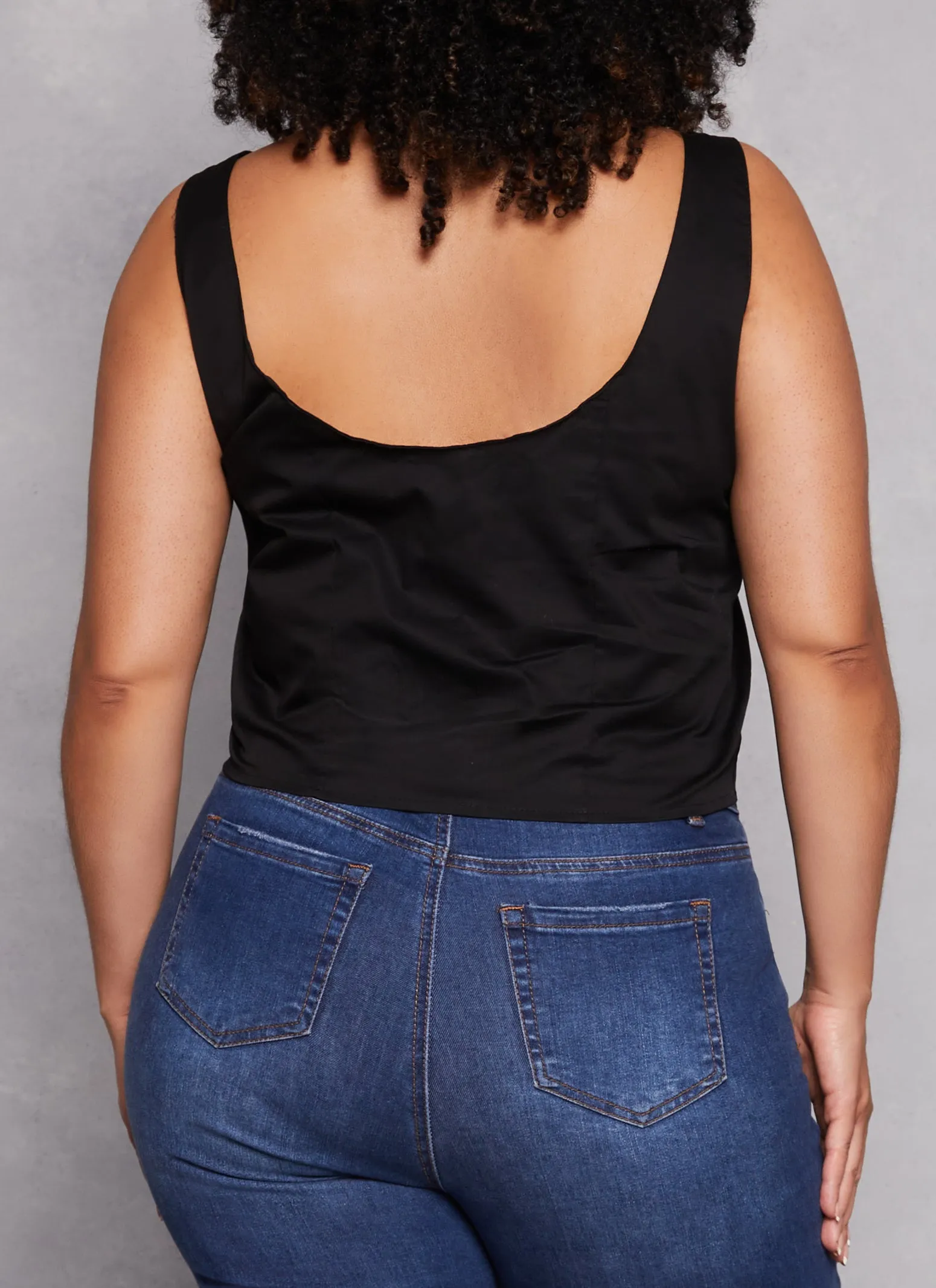 Plus Size Cargo Pocket Zip Front Cropped Tank Top sold by Rainbow product image thumbnail 3