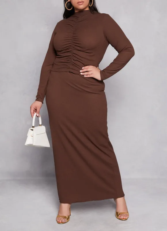 Plus Size Almost Famous Textured Knit Maxi Pencil Skirt sold by Rainbow