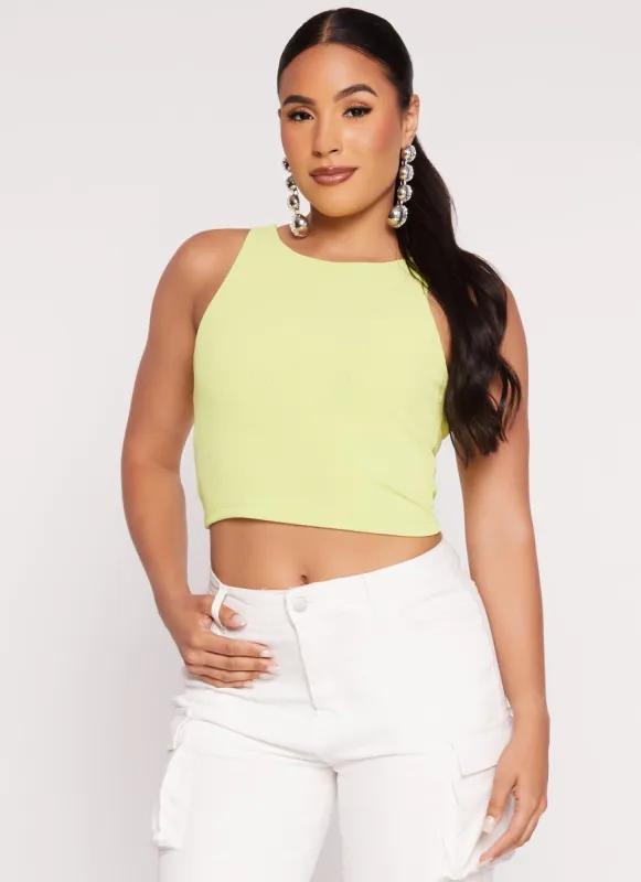 Iris Ribbed Knit Cropped Tank Top sold by Rainbow