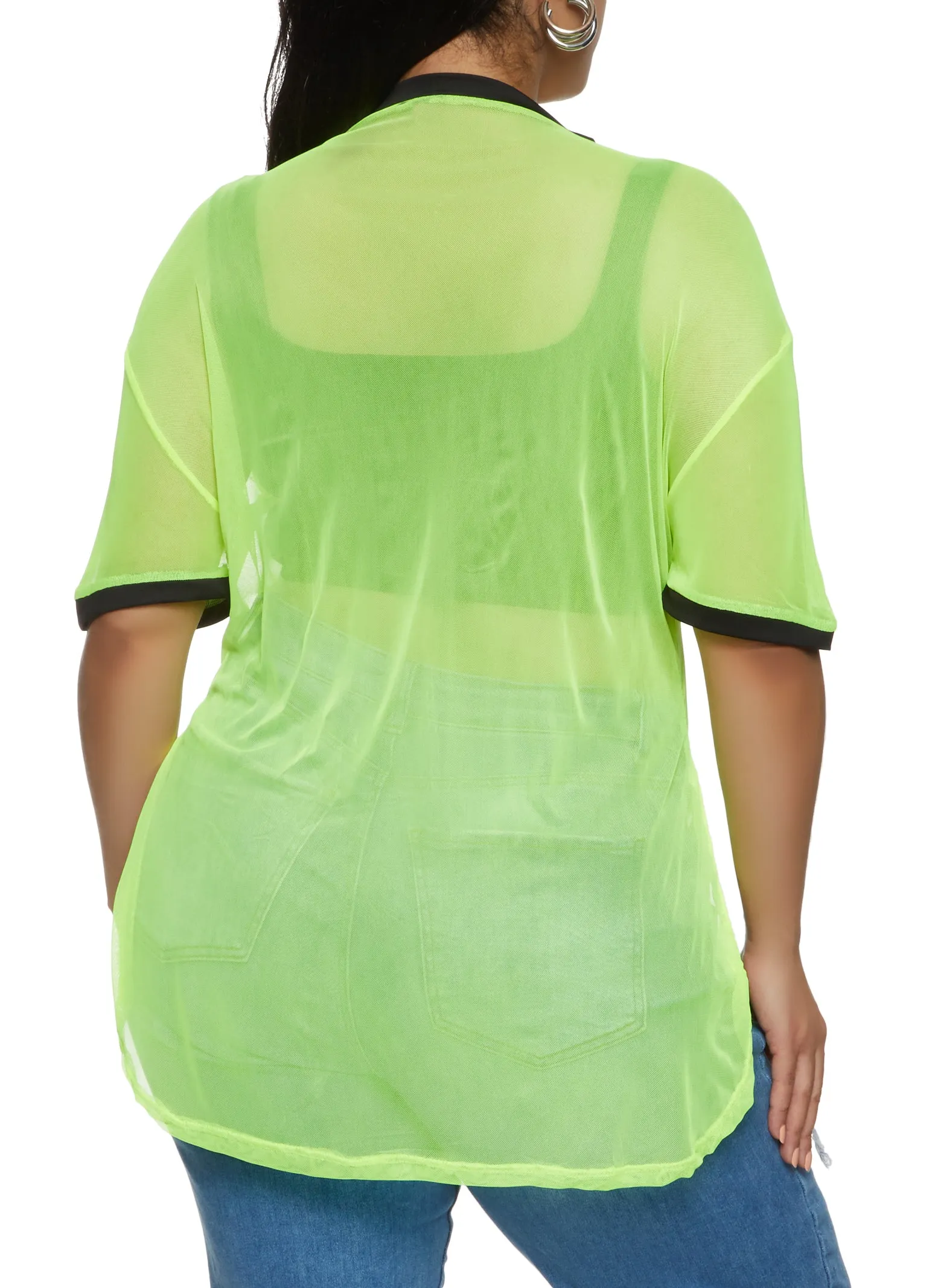 Plus Size Sheer Mesh Queen Baseball T Shirt sold by Rainbow product image thumbnail 2