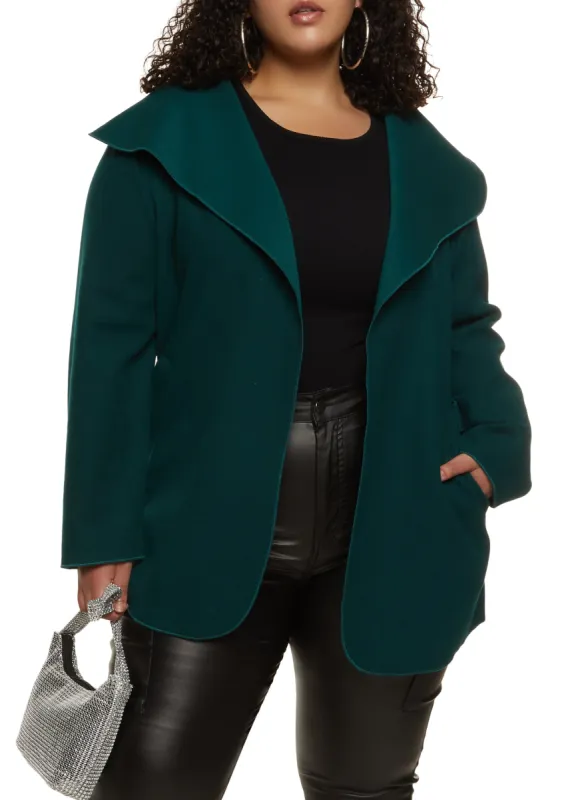 Plus Size Belted Wrap Coat sold by Rainbow
