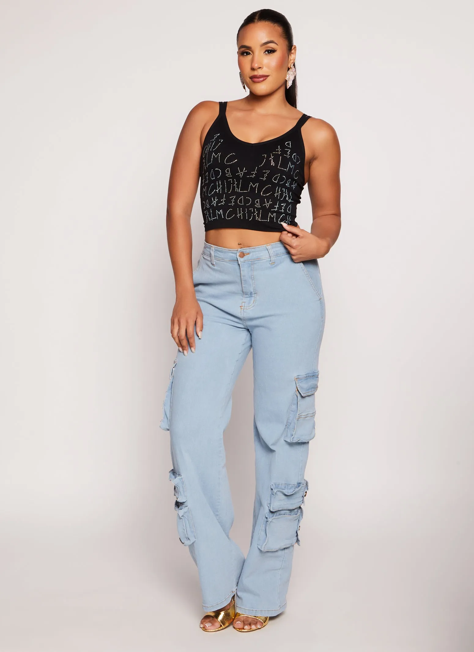 Seamless Ribbed Rhinestone Alphabet Graphic Cami sold by Rainbow product image thumbnail 2