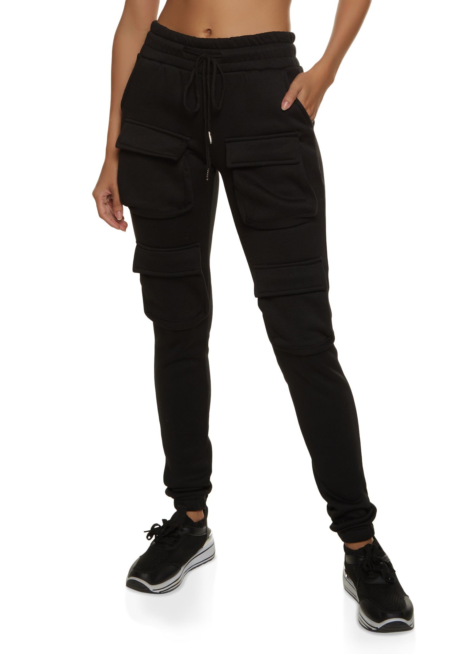 Fleece Lined Cargo Pocket Sweatpants sold by Rainbow