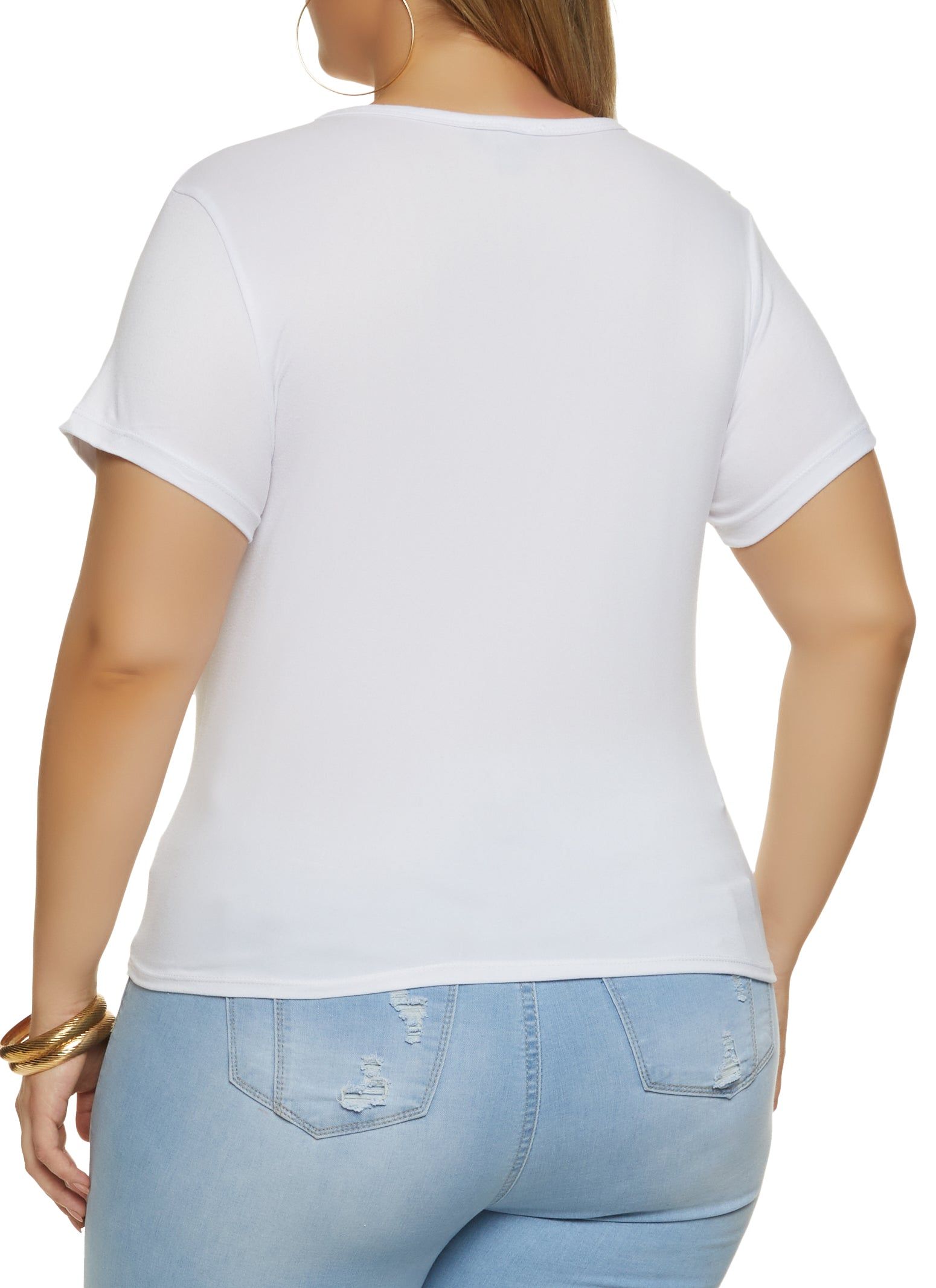 Plus Size New York Graphic Chain Fringe Tee sold by Rainbow product image thumbnail 2