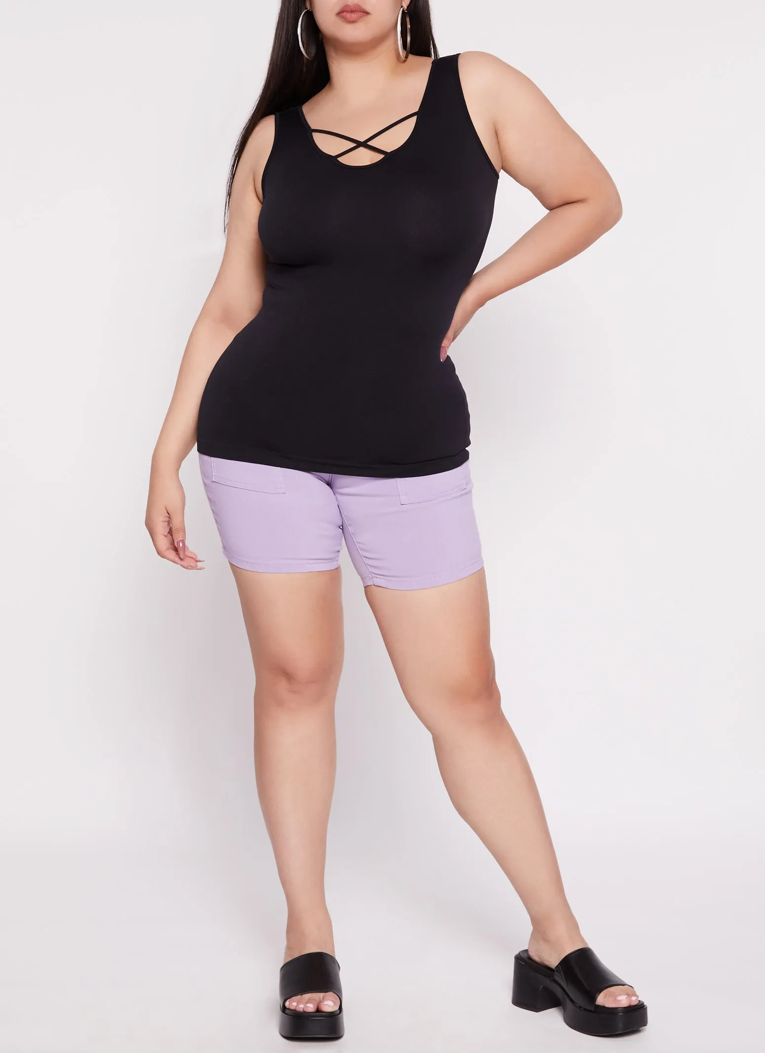 Plus Size Criss Cross Tank Top sold by Rainbow product image thumbnail 2