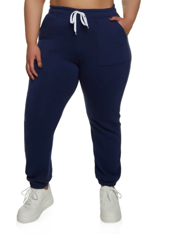 Plus Size Pocket Drawstring Sweatpants sold by Rainbow