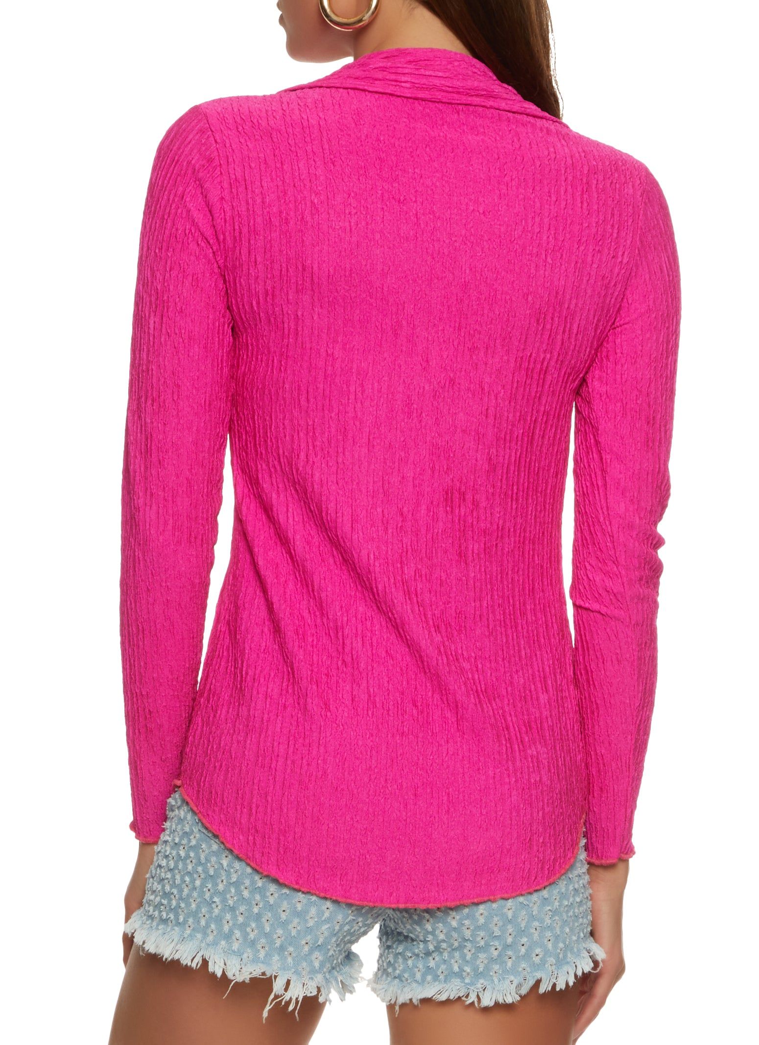 Textured Knit Button Front Long Sleeve Shirt sold by Rainbow product image thumbnail 2