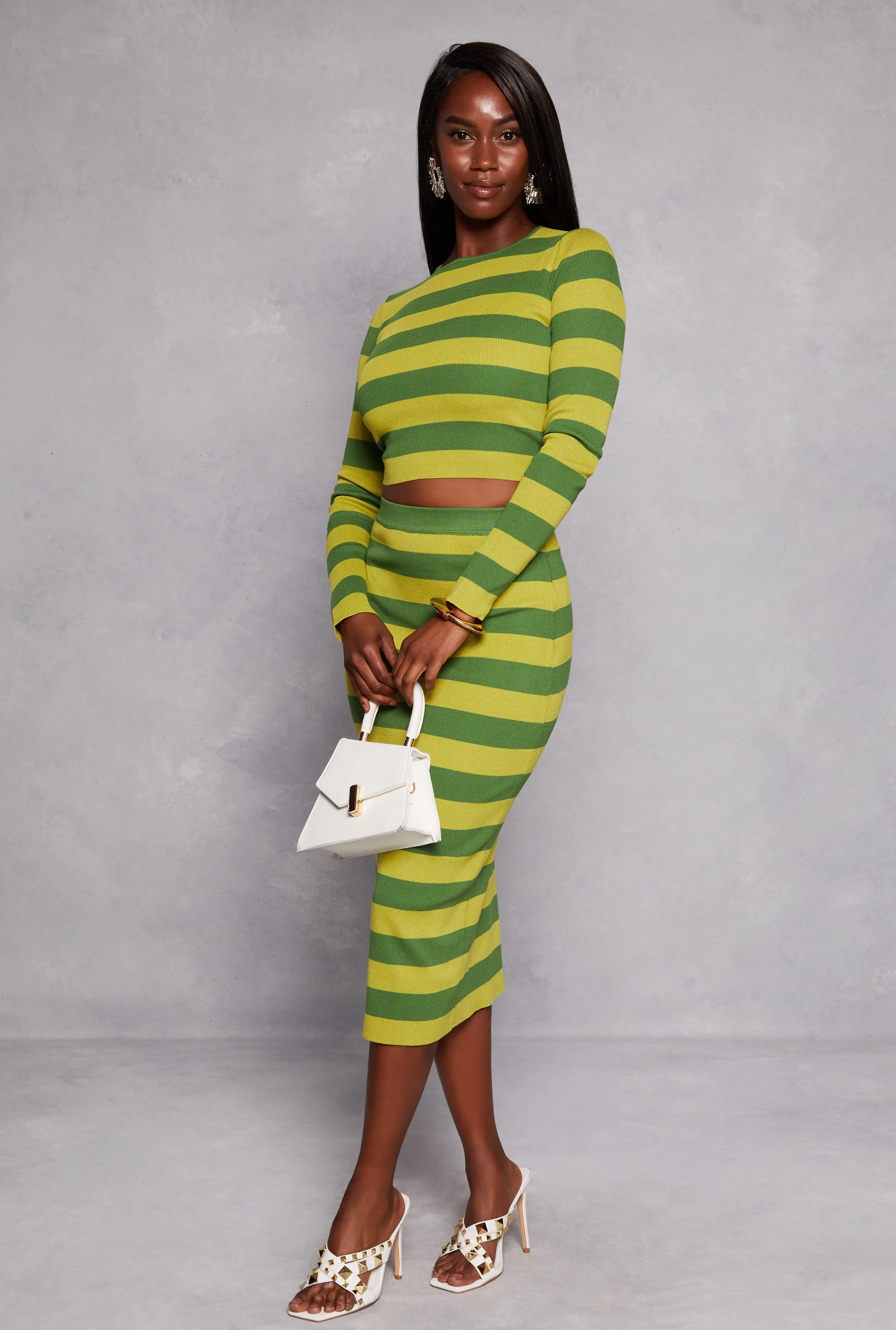 Striped Crew Neck Long Sleeve Sweater sold by Rainbow product image thumbnail 2